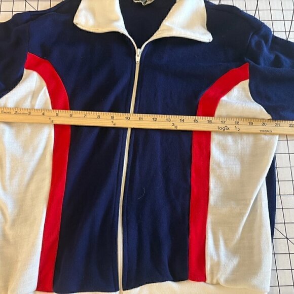 VINTAGE TRACK WISE FULL-ZIP NIKE SWEATSHIRT RED WHITE BLUE SIZE M - Picture 5 of 7
